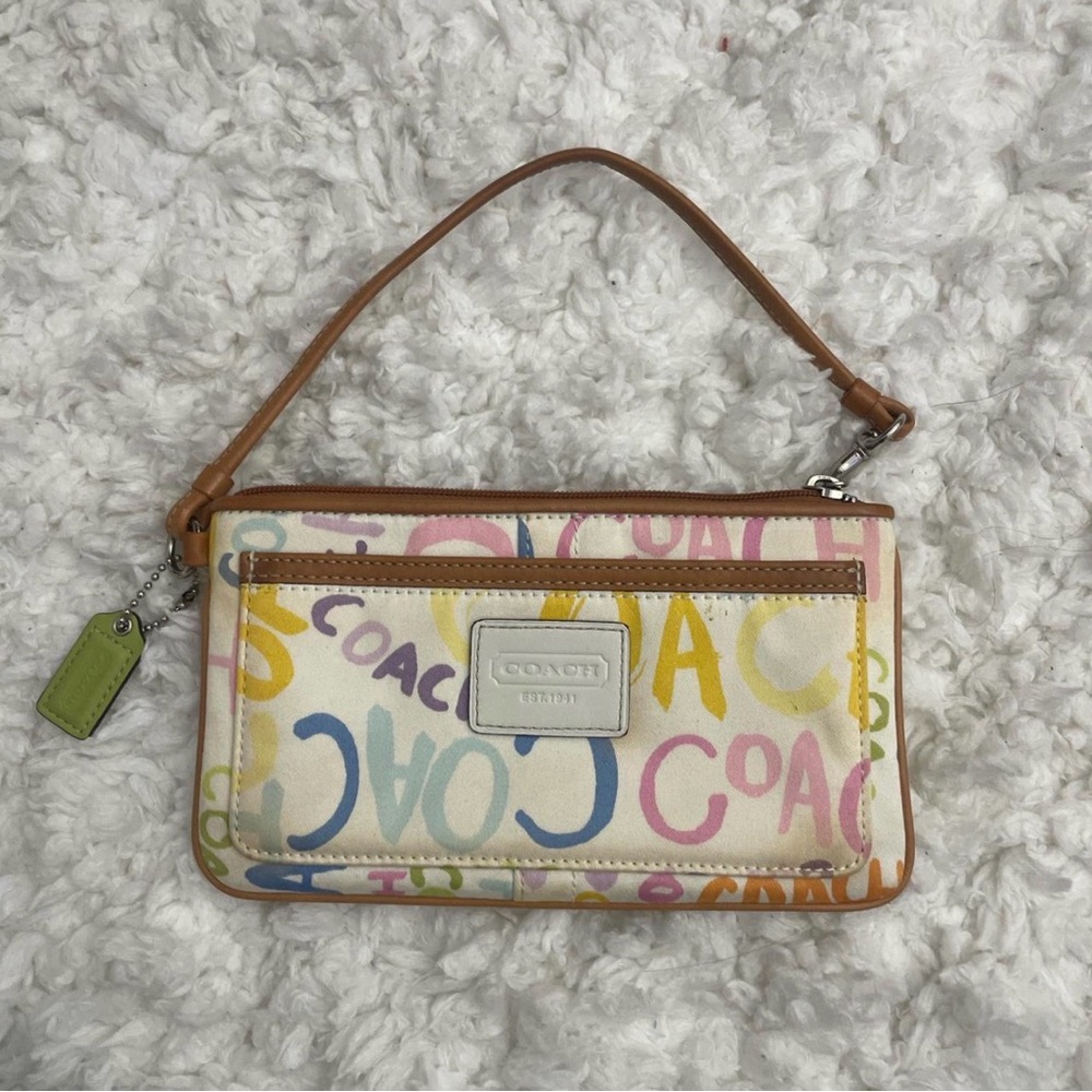 Coach Colorful Logo Wristlet